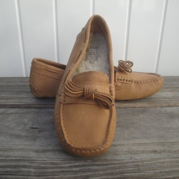 Ugg Australia Meena Sheepskin Lined Driving Loafer – Chestnut Suede - Picture 1 of 6